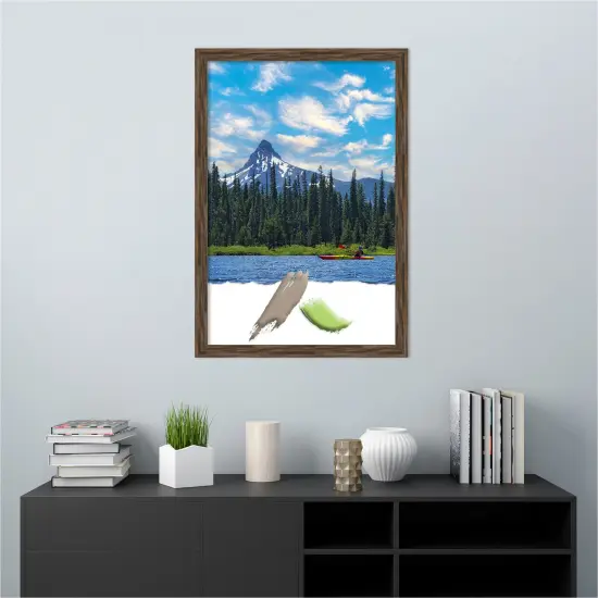 Amanti Art Regis Barnwood Grey Narrow Wood Picture Frame Regis Mocha {5}