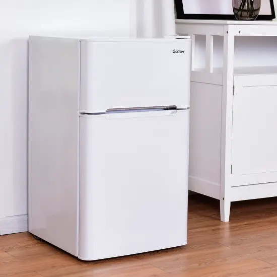Compact Stainless Steel Refrigerator White {2}