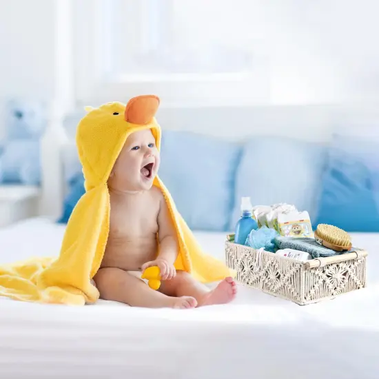 Sorbus Macrame Boho Storage Baskets - 2 Pack White {5}