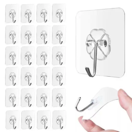 Kitcheniva 24 PCS Adhesive Sticky Hooks {1}