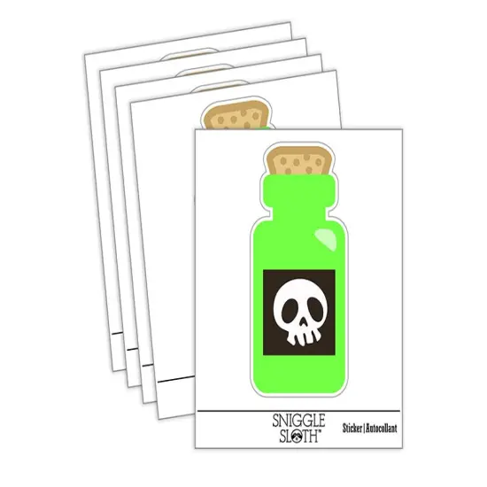 Poison Potion Bottle Waterproof Vinyl Phone Tablet Laptop Water Bottle Sticker Set - 5 Pack {1}