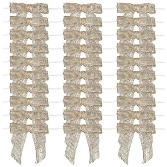 7Rainbows 30pcs Boutique 2.5" Burlap Ribbon Bows Craft Twist Tie Bows for Tying Up Packages Gift Wrapping Christmas Tree {1}