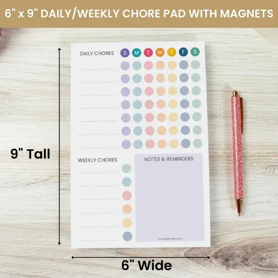 bloom daily planners Planning Pad, 6" x 9", Chore Pad with Magnets, Bright {3}