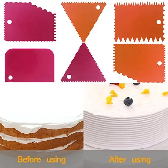 12 PcsCake Scraper Smoother Tool Set, Cake Smoothing Cutter Plate Tool Combo, Cake Icing Scrapper Cake Edge Decorating Tool. {5}