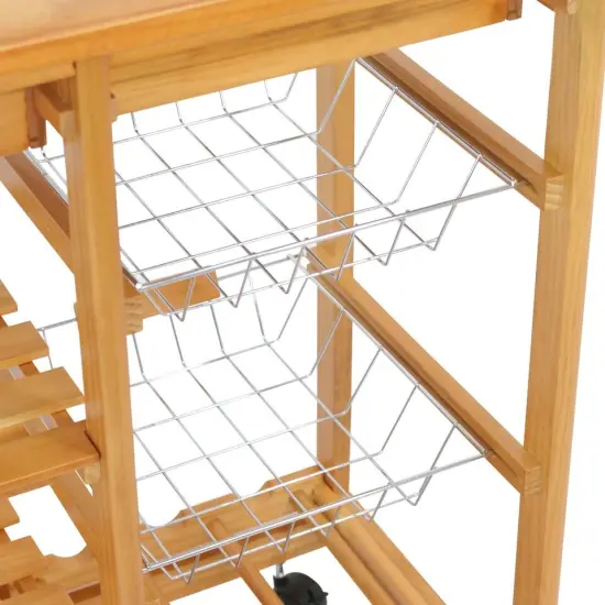 Kitchen Island Trolley Cart Rolling Wood Dining Storage . {3}