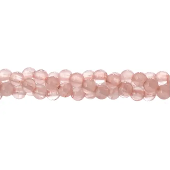 Earth's Jewel Semi-Precious 4mm Rose Quartz Natural Round Strung Bead {1}