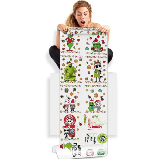 Jack Skeleton and Grinch DTF Direct-to-Film Gang Sheets - 22x60 {1}