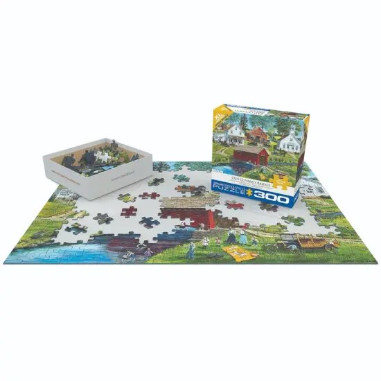 Eurographics 300 Piece Jigsaw Puzzle, Old Covered Bridge {3}