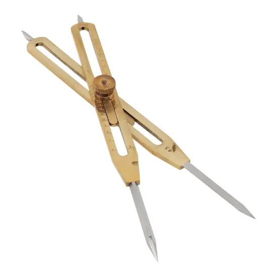 Acurit 9" Brass Proportional Divider - Solid Steel Points, Adjustable Legs, Graduated Measurement, Includes Carrying Case for Easy Transport and Store {5}