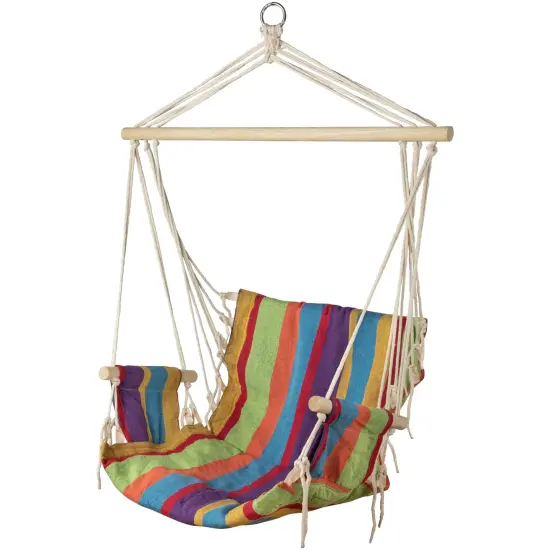 Northlight Striped Hammock Chair with Armrests -37" x 35.25 - Multi-Color {5}
