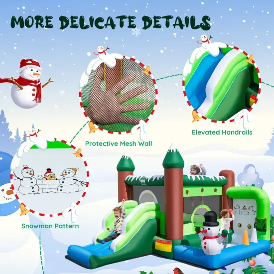 Inflatable Christmas Bouncy House with 735w Blower {2}