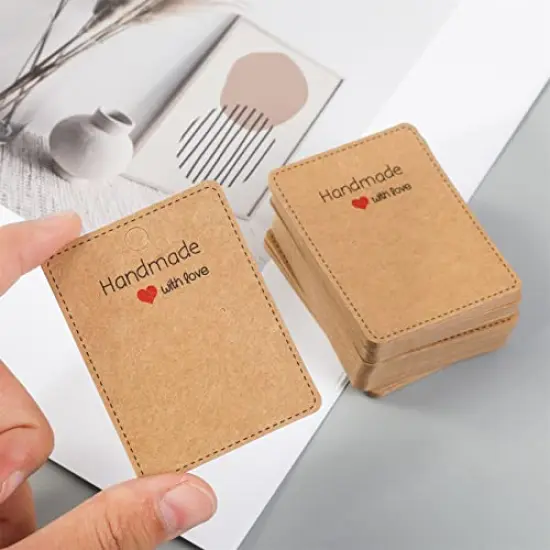 150 Pack Earring Cards for Jewelry Packaging DIY Earrings Holder Display Card with Bag for Studs Selling (Brown(Earring Card), 5x6.5cm) {6}