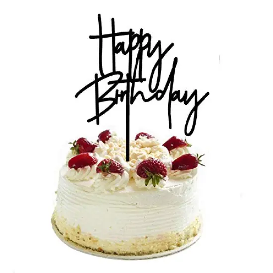 DIY Happy birthday Cake Topper Black Acrylic {3}