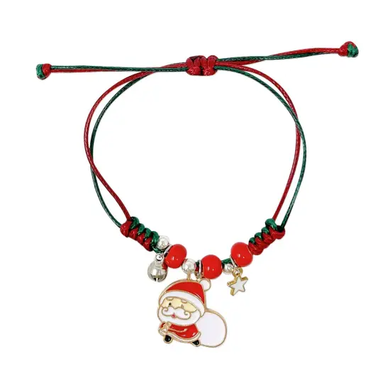 Wrapables Friendship Beaded Enamel Charm Bracelet, Santa {1}