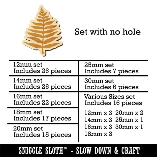 Fern Leaf Mini Wood Shape Charms Jewelry DIY Craft {1}