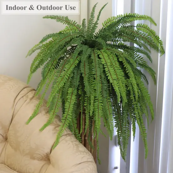 12-Pack: 30" UV Realistic Fern Hanging Bush with Silk Fronds by Floral Home&reg; {3}