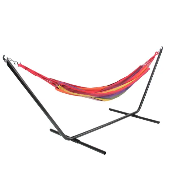 Northlight Wide Striped Woven Cotton Brazilian Hammock - 76" x 39.5" - Multi-Color Red {4}
