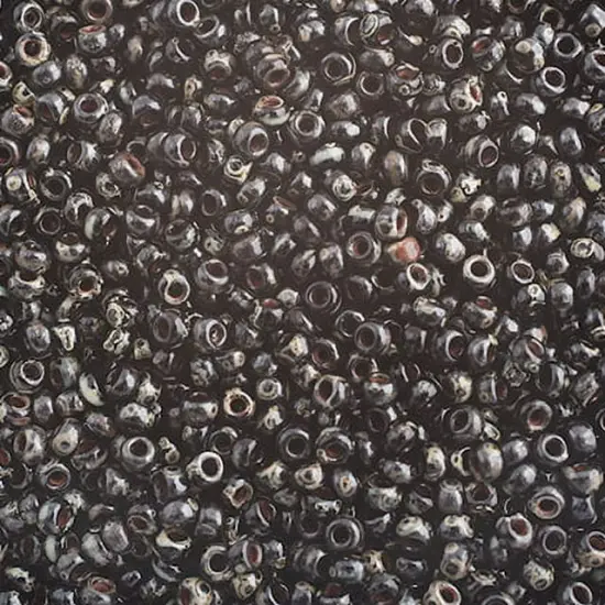 Miyuki 250g Opaque Picasso Round Rocailles Seed Beads, 11/0 Black #4511 {1}