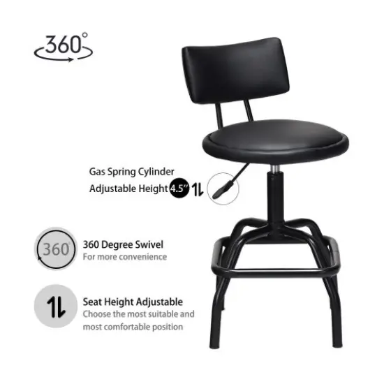 Adjustable Swivel Vintage PU Leather Bar Stool {2}