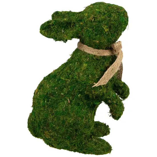 Northlight Standing Moss Easter Rabbit Figurine - 10" Green {4}