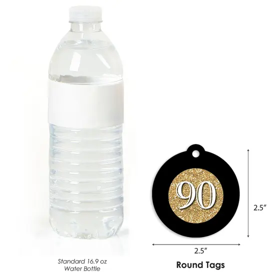 Big Dot of Happiness Adult 90th Birthday - Gold - Birthday Party Favor Gift Tags (Set of 20) {4}