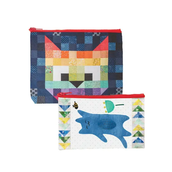 Patchwork Cats Eco Pouches -set of 2 {1}