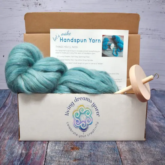 LEARN TO SPIN - Beginner's Spinning Kit with Drop Spindle and Merino/Silk Pencil Roving. Choose your color. Great gift idea Lotus {3}