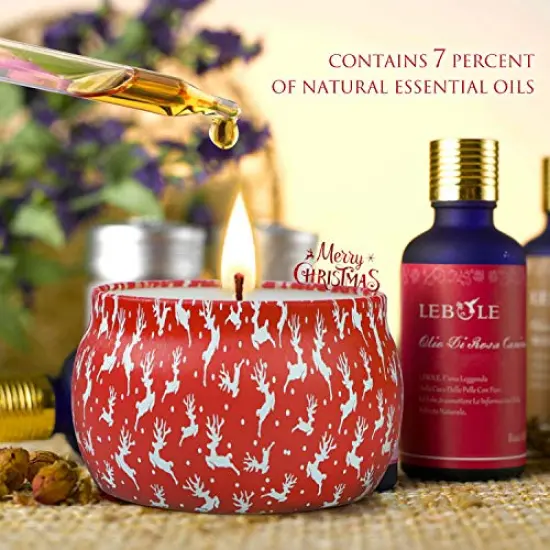 4 Pack Scented Candle Gifts for Women,4.4 oz Aromatherapy Candles, Stress Relief Gifts for Girlfriend, Teacher, Mom, Anniversary, Birthday (Christmas) {5}