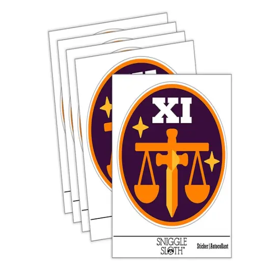 Justice Tarot Card Waterproof Vinyl Phone Tablet Laptop Water Bottle Sticker Set - 5 Pack {2}