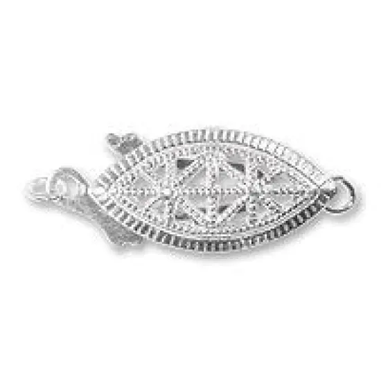 JewelrySupply Sterling Silver Filigree Pearl Necklace Clasp (19x8mm) Sterling Silver with .925 STAMP {4}