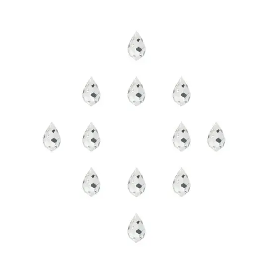 Preciosa 12-Piece Teardrop Glass Pendant, 9x15mm Crystal {2}