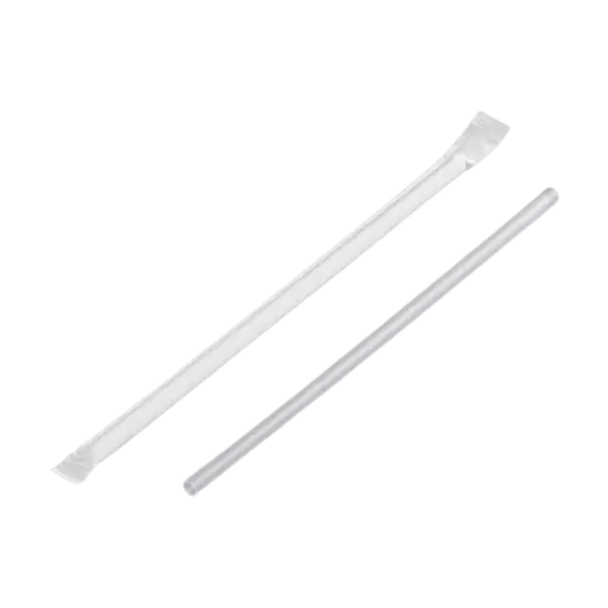 Kitcheniva Wrapped Jumbo Clear Party Straws 7 3/4" {2}