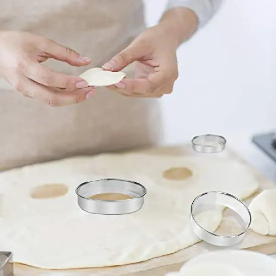 12 Pieces Donut Hole Cookie Biscuit Cutter Set for Baking, Graduated Doughnut Round Cookie Cutters, Metal Scone Circle Cookie Cutters for Frying, Biscuits Ring Molds for Cooking Cake(1-4.4 Inch) HAHAYOO {5}