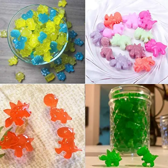3 Pieces Silicone Chocolate Molds, Reusable Candy Baking Mold Ice Cube Trays Candies Making Supplies with 2 Droppers, Nonstick Silicone Gummy Molds Including Mini Dinosaur, Hearts, Bear Shape {3}