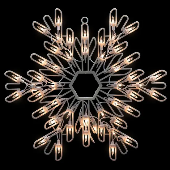 Northlight Lighted Snowflake Christmas Window Silhouette Decoration - 15.25" White {1}