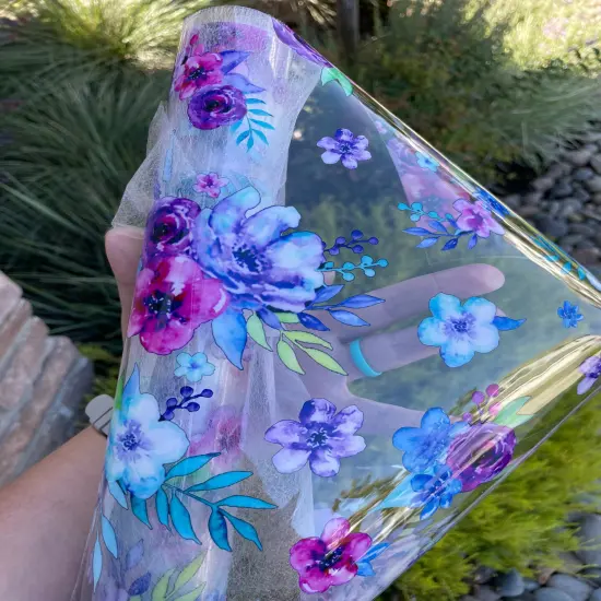 Midnight Floral Clear TPU Vinyl {1}
