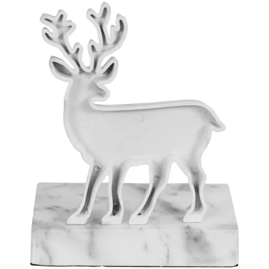 Northlight Marbled Standing Deer Christmas Stocking Holder - 7.5" - White and Black {7}