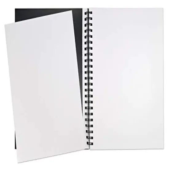 75 Sheets Poly Cover Sketch Book, Heavyweight, 6" x 9", Black, {4}