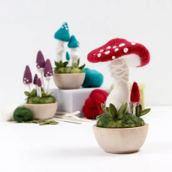 Mushroom Needle Felting Kit, Crimson Toadstool {4}