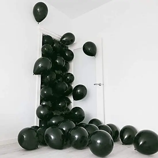 50 Pieces Black Balloons Latex Party Balloons - 12 inch Helium Matte Black Balloons for Wedding Graduation Baby Shower Birthday Party Decorations {1}