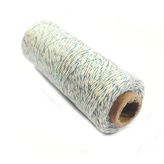 Wrapables Cotton Baker's Twine 4ply 110 Yard, Blue Metalic {2}