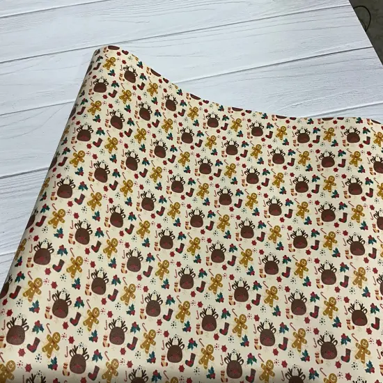 Reindeer Faces Smooth Printed Vinyl {1}