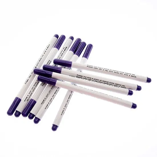 12 PACK Disappearing Ink Marking Pen, Air Water Erasable Pen/ Fabric Marker/ Temporary Marking/ Auto-Vanishing Pen for Cloth (Purple) {4}