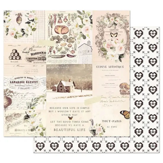 Prima Marketing Inc Scrapbooking - Spring Farmhouse Collection - 12"x12" Double Sided Paper with Foil Accents - Wander {1}