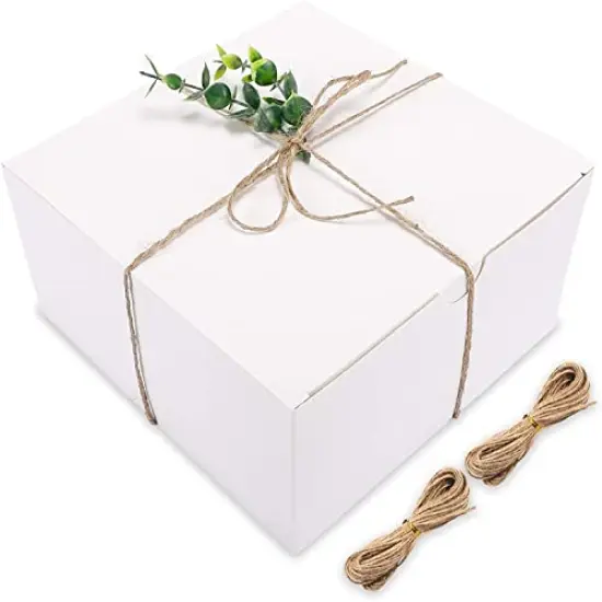 White Gift Boxes 12 Pieces 8x8x4 Inches, Paper Gift Box with Lids for Wedding Present, Bridesmaid Proposal Gift, Graduation, Holidays, Birthday Party Favor, Engagements {2}