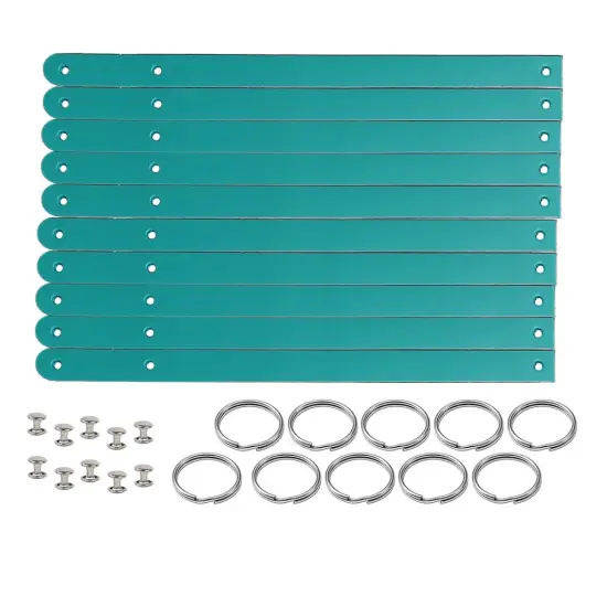 1/2" Blank Leather Keychains Kit - 10 Pre-Cut Blank Keyrings for Stamping & Engraving Jade {1}