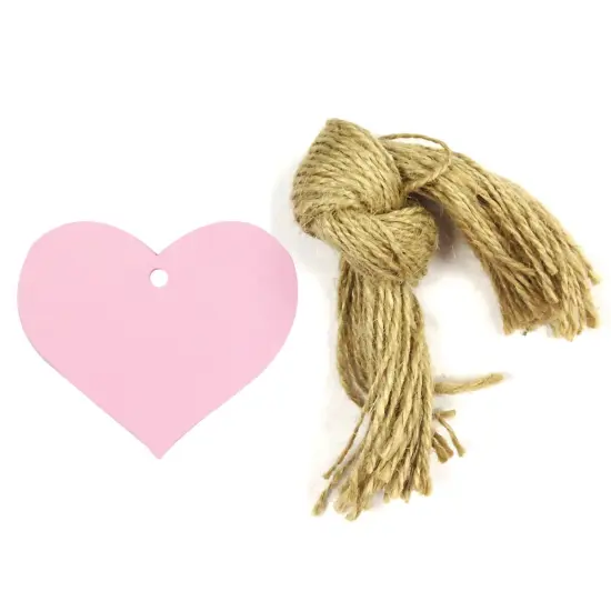 Wrapables 50 Gift Tags with Free Cut Strings, True Heart, Pink {1}