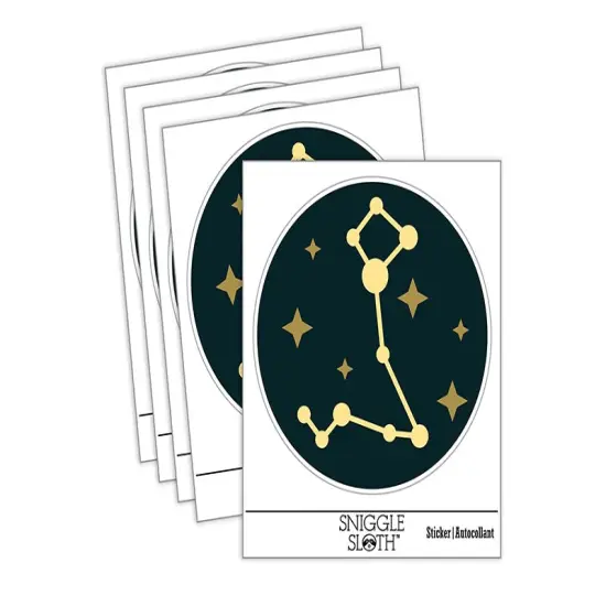 Pisces Zodiac Star Constellations Waterproof Vinyl Phone Tablet Laptop Water Bottle Sticker Set - 5 Pack {1}