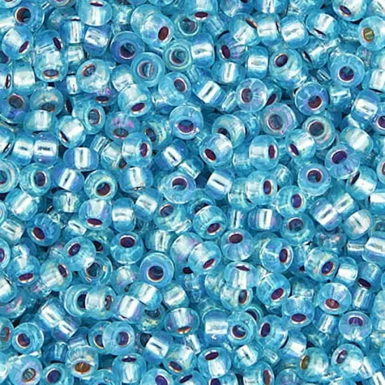 Miyuki 250g Silverlined Round Rocailles Seed Beads, 11/0 Aqua AB #1018 {1}