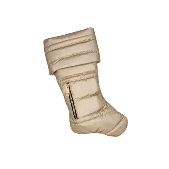 Matte Gold Puffer Christmas Stocking {1}